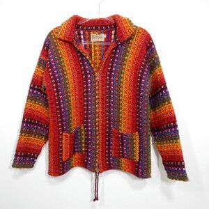 E.C.C. Ecuadorian Clothing Company Handwoven Wool Blend Sweater Jacket Size M